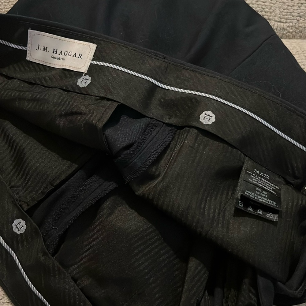 Haggar Straight Fit Black Pant 34x32